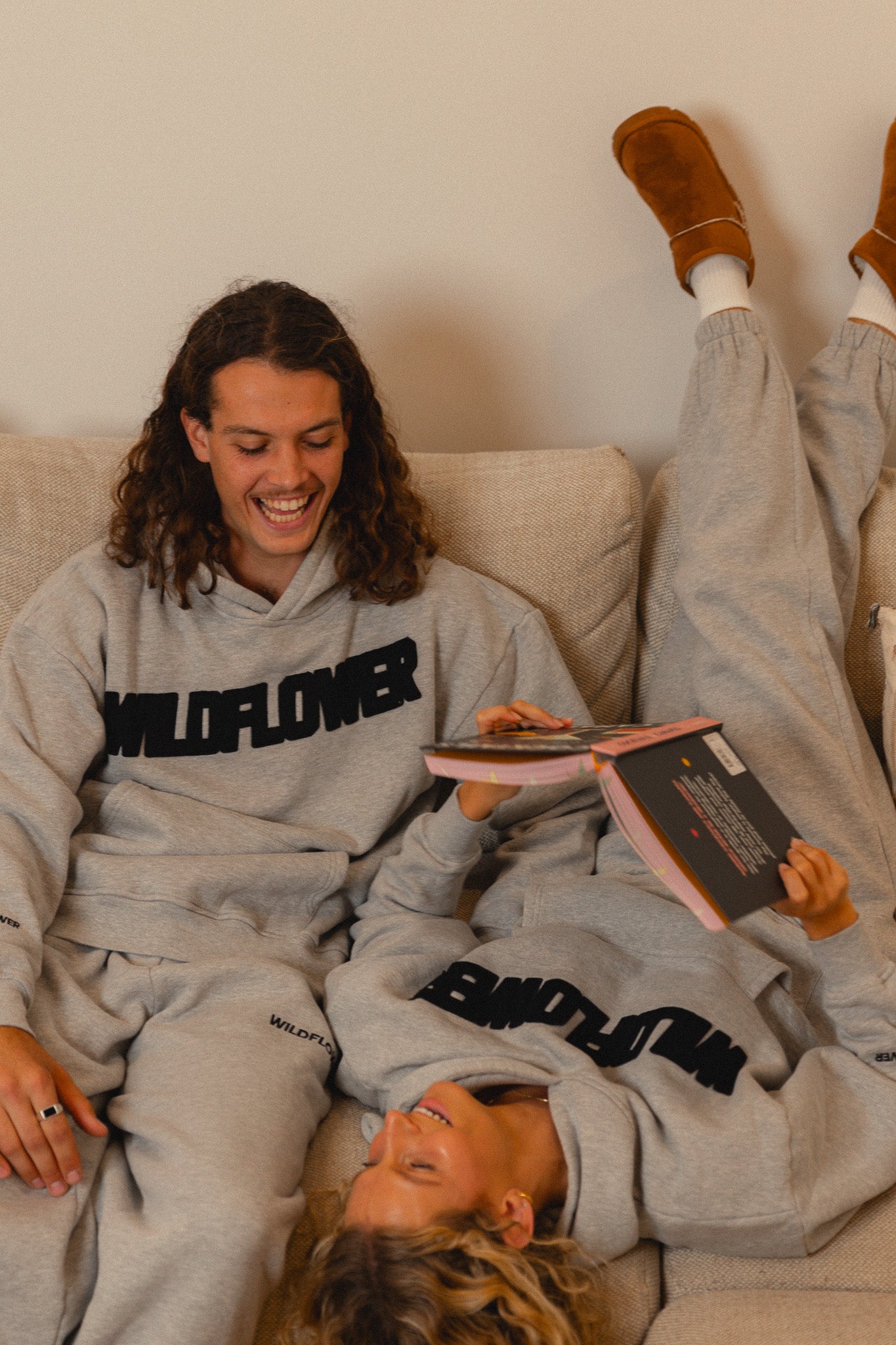 Wildflower Varsity Hoodie | Grey Marle
