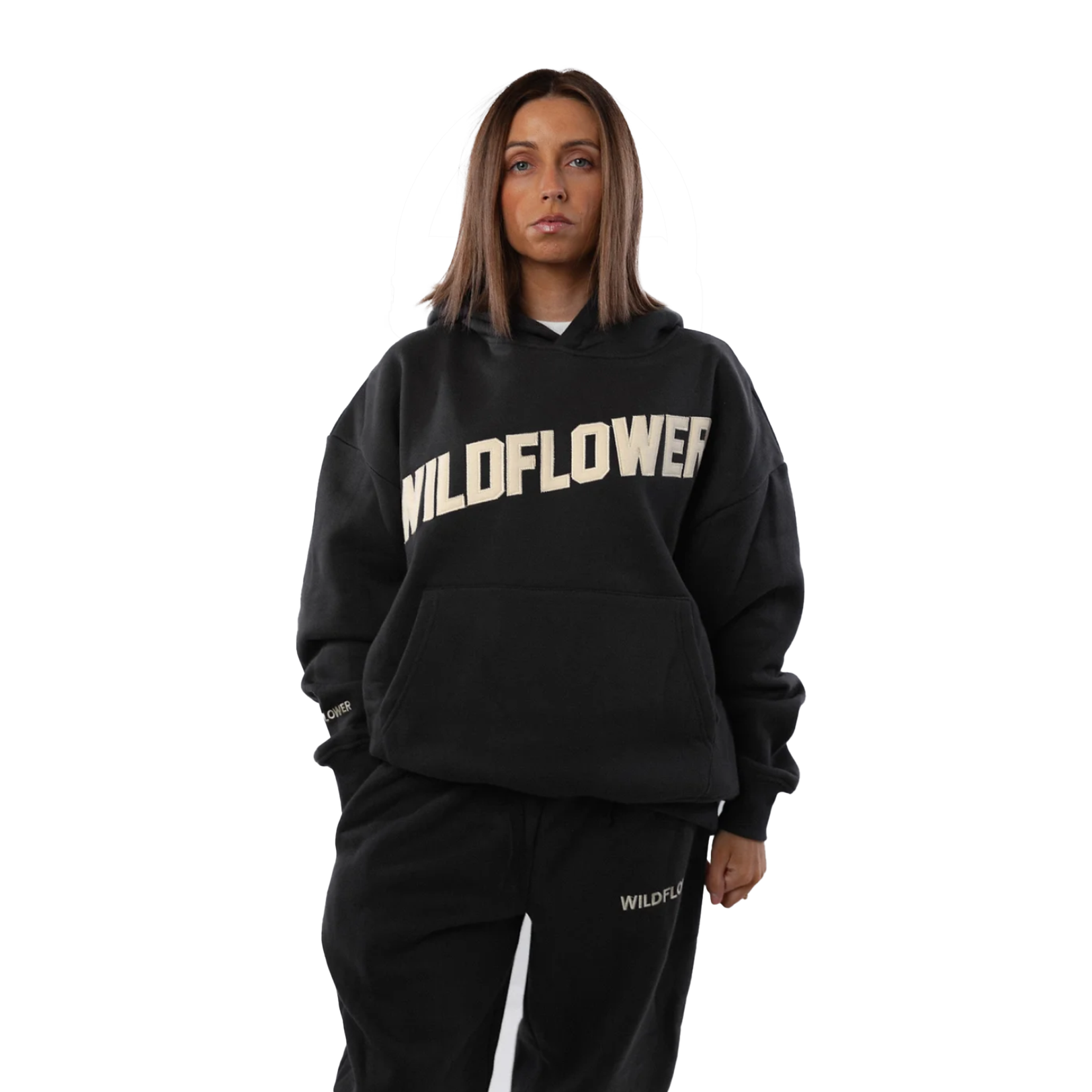 Wildflower Varsity Hoodie | Charcoal