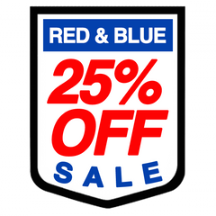 The Red and Blue Sale, 25% off this weekend