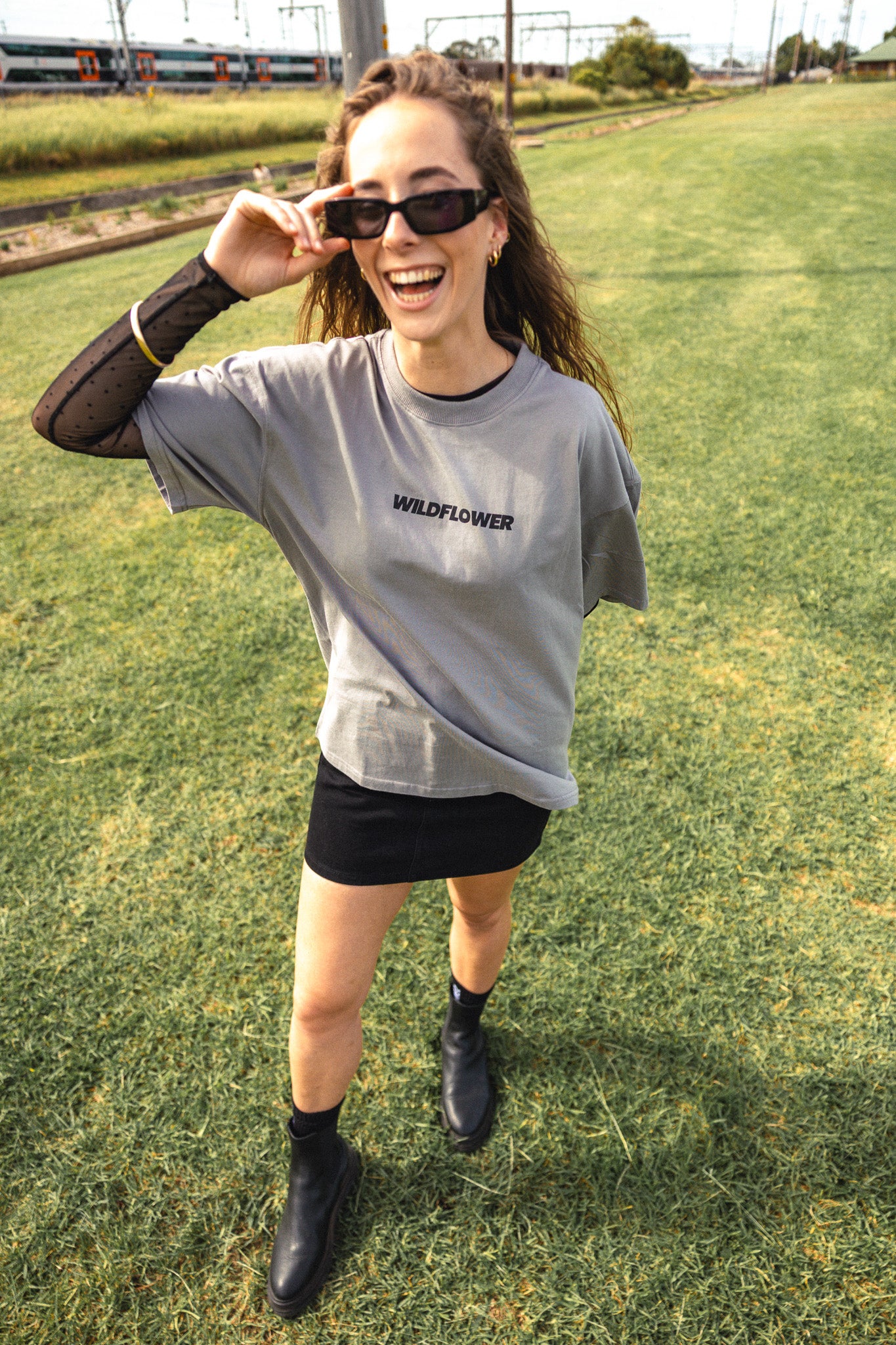 Deep Grey Oversized Tee