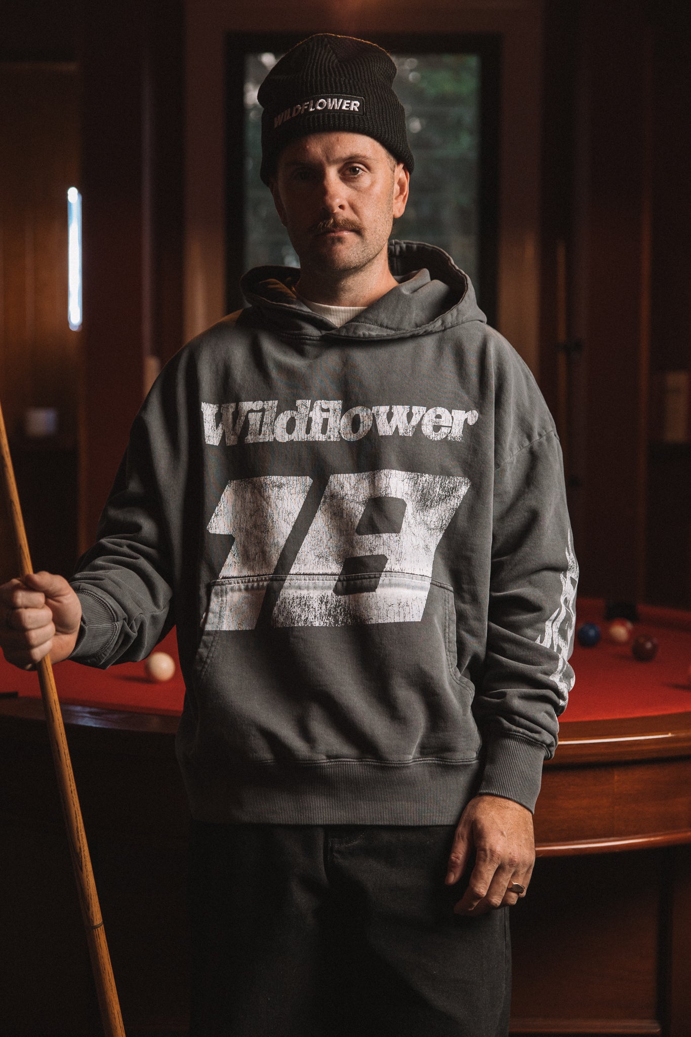 Wildflower Racing Hoodie | Washed Grey