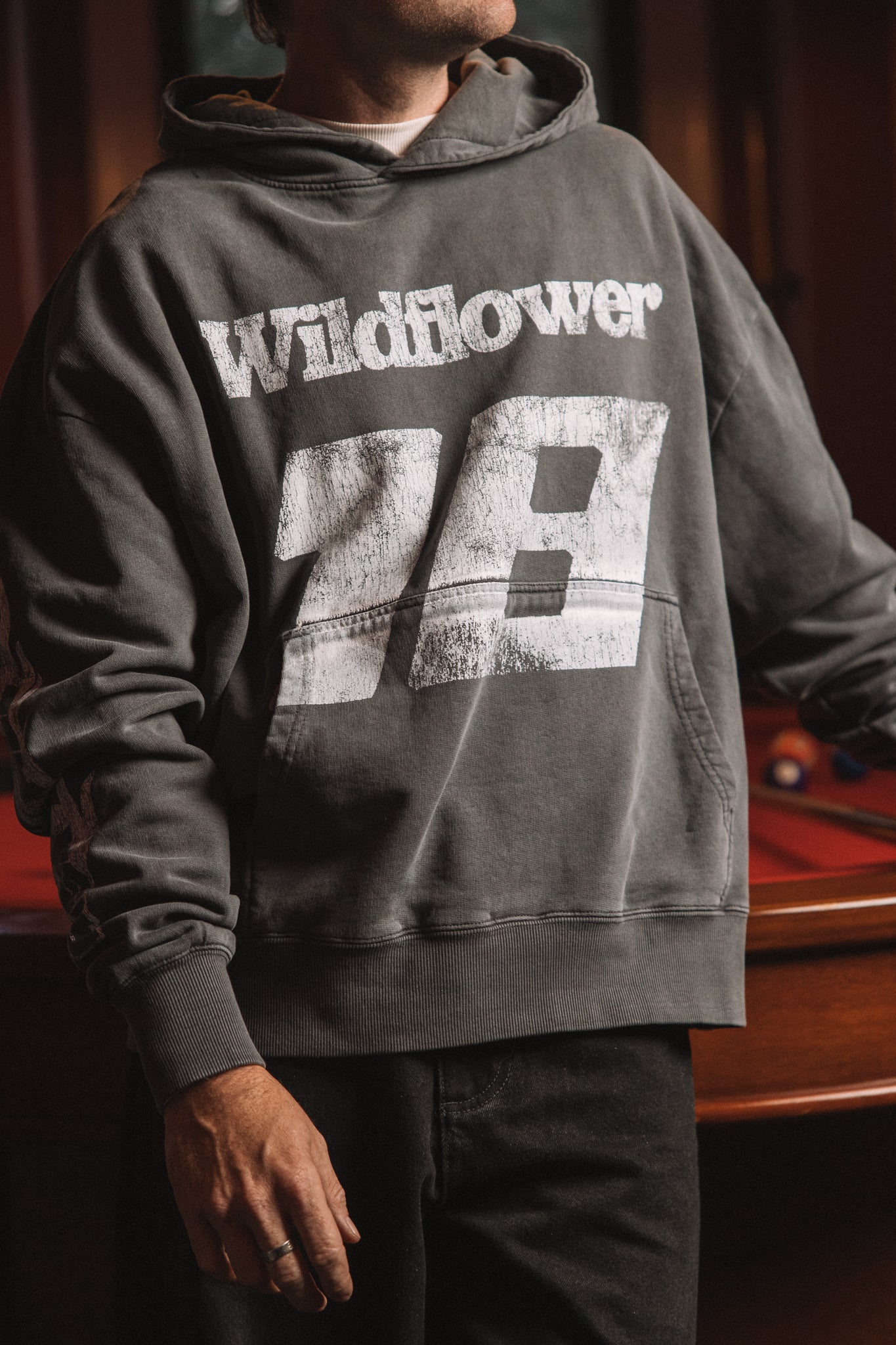 Wildflower Racing Hoodie | Washed Grey