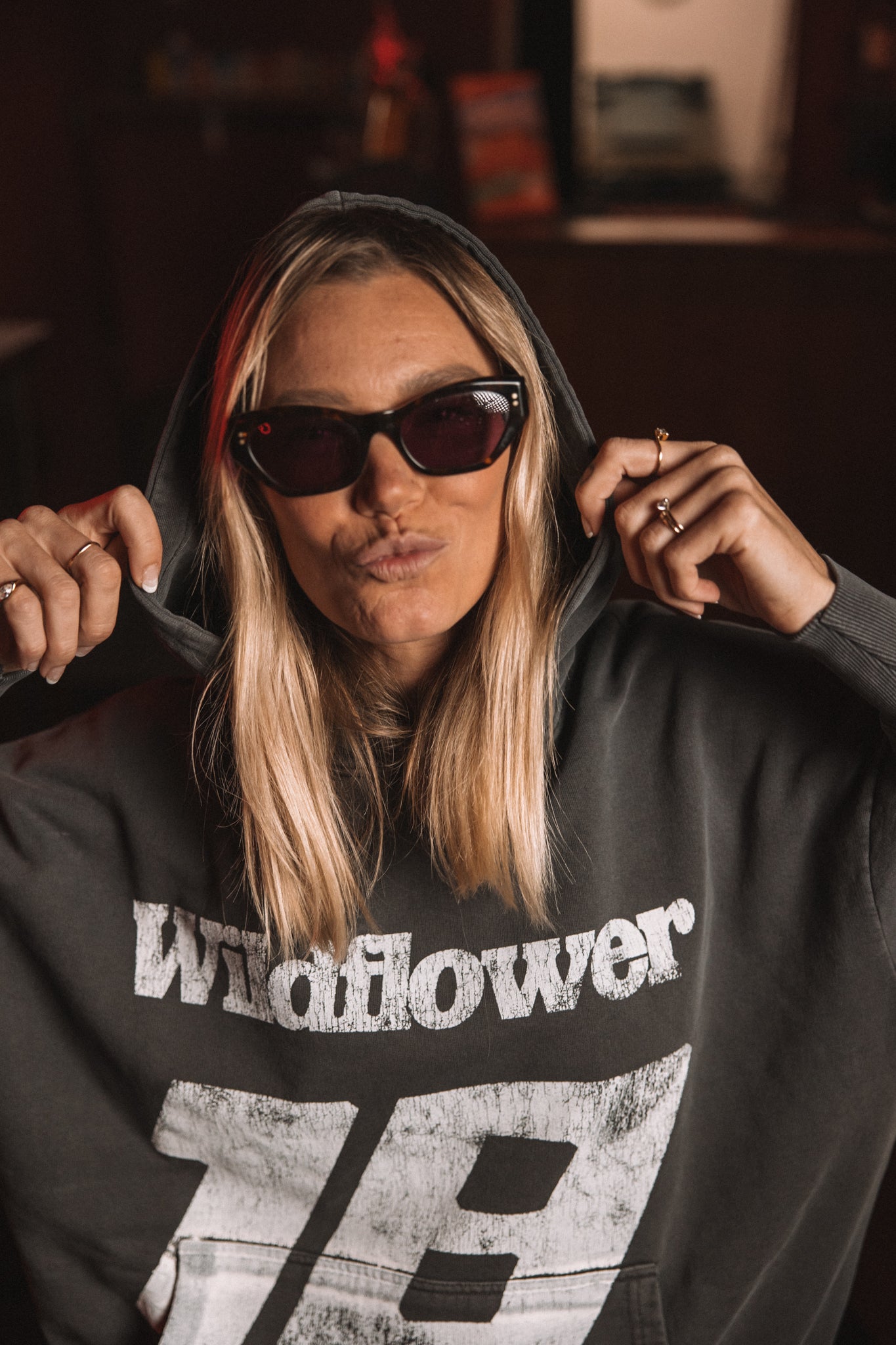 Wildflower Racing Hoodie | Washed Grey