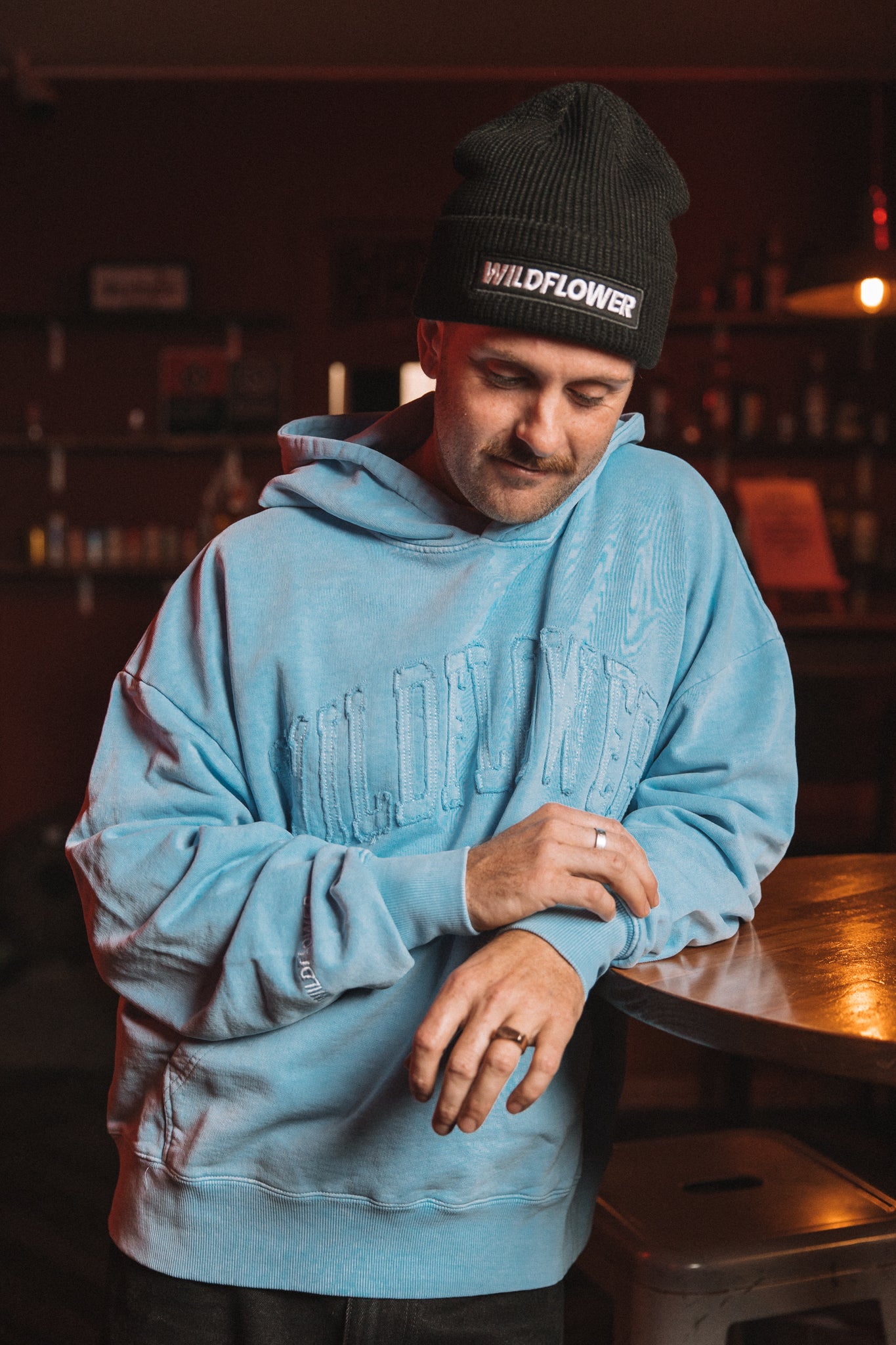 Varsity Patch Hoodie | Washed Blue