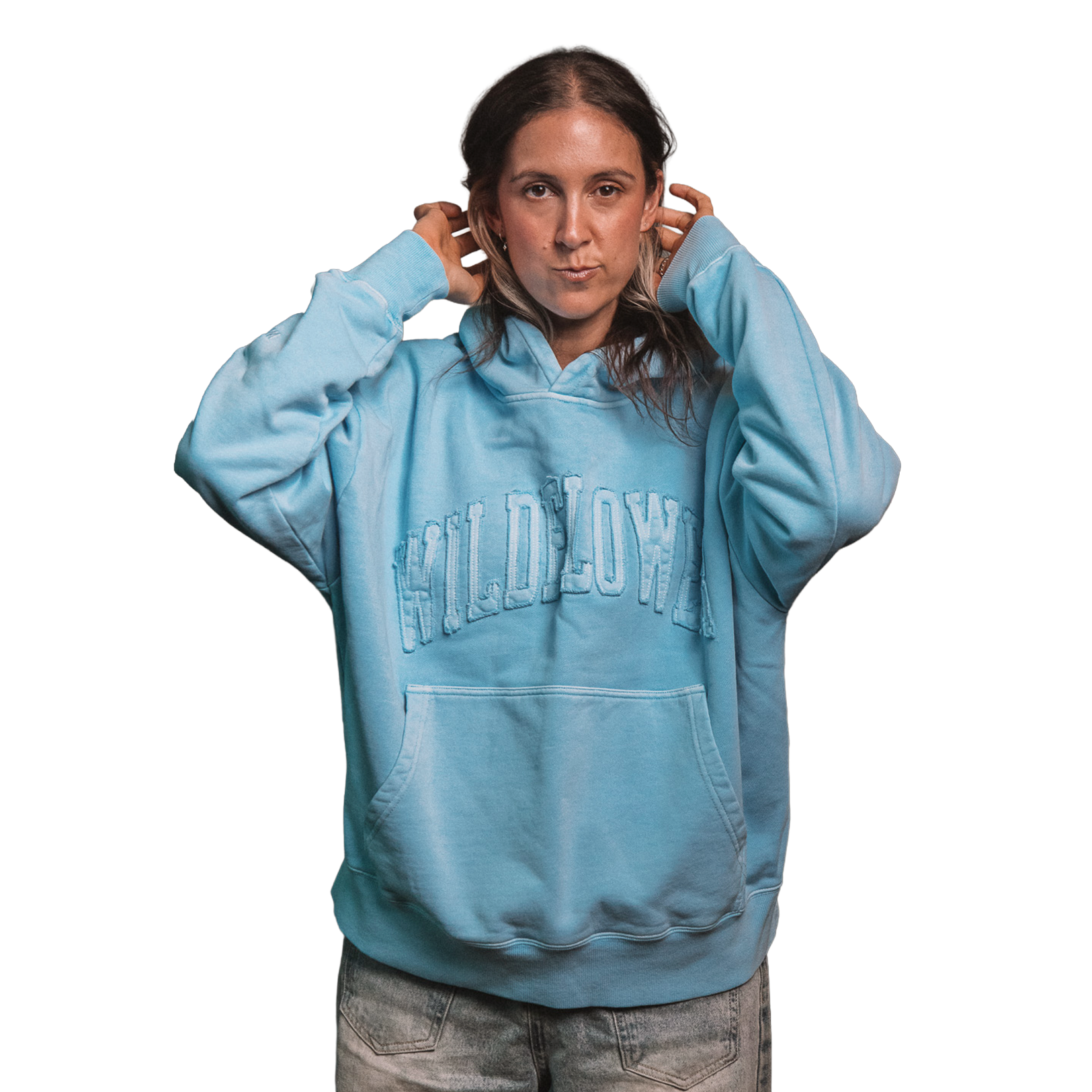 Varsity Patch Hoodie | Washed Blue