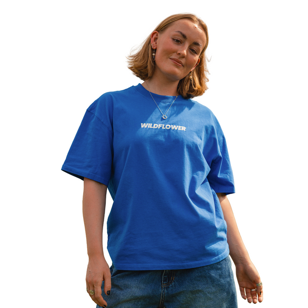 Blue Oversized Tee | Wildflower Newcastle Streetwear