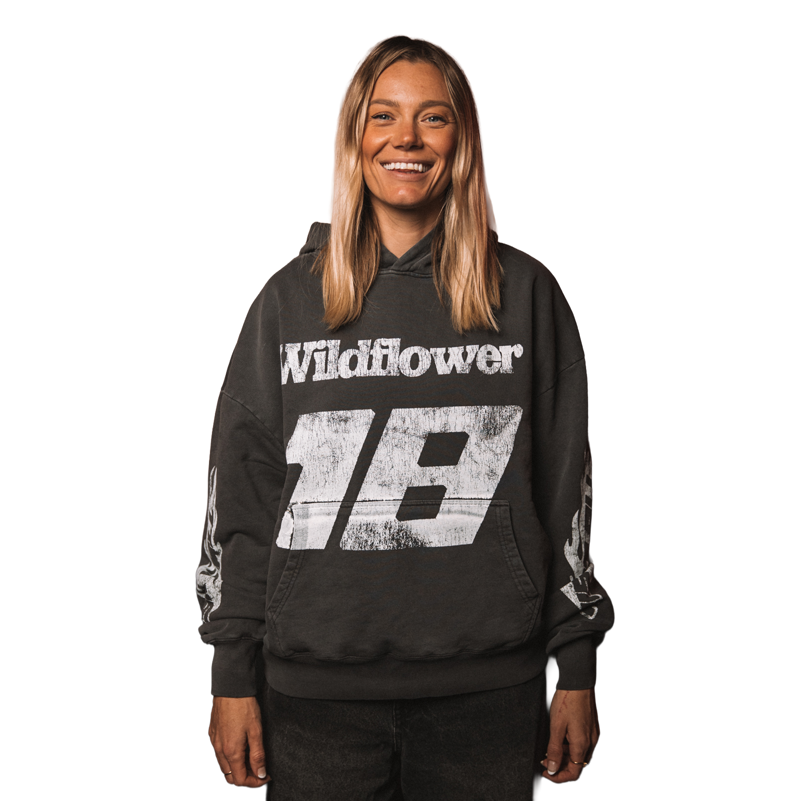 Wildflower Racing Hoodie | Washed Grey