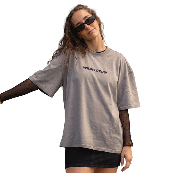 Deep Grey Oversized Tee | Wildflower Newcastle Streetwear