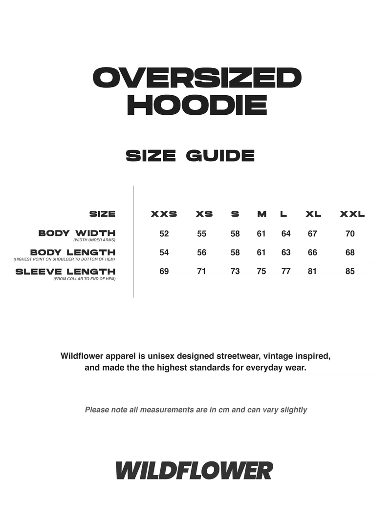 Size Guide for Wildflower Varsity Hoodie | Grey Marle