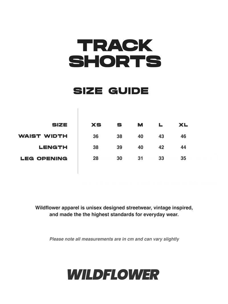 Size Guide for Track Shorts | Blue