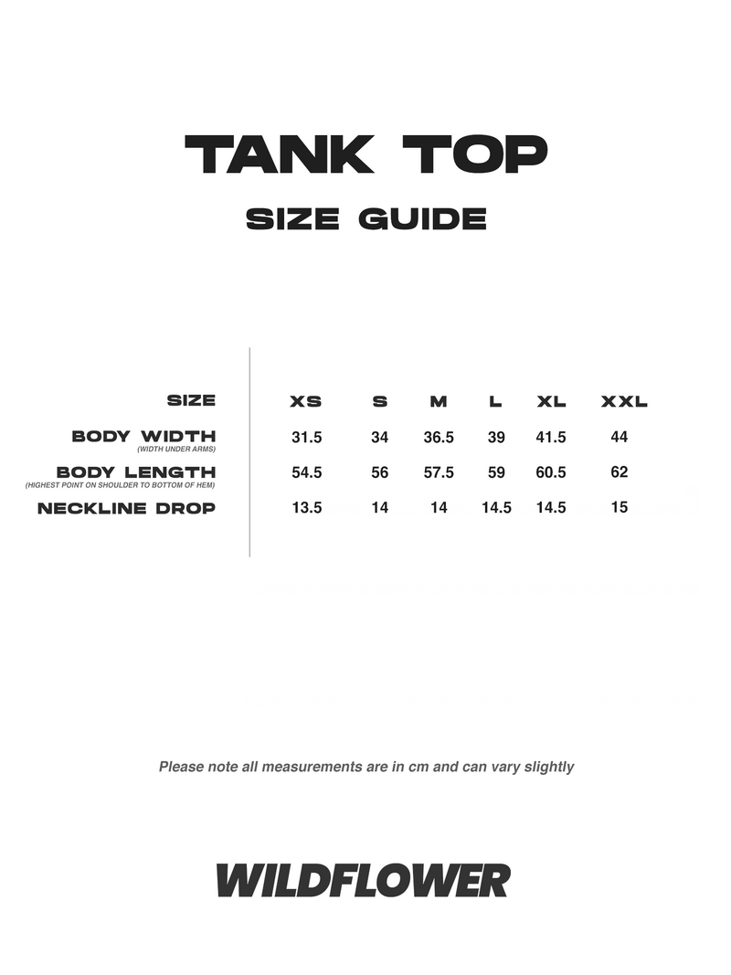 Size Guide for Lilac Tank Top